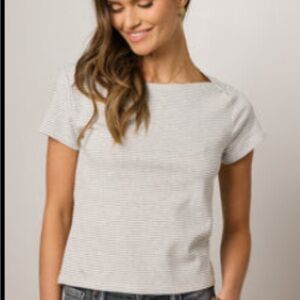 Bohme Classic White and Gray Striped Tee